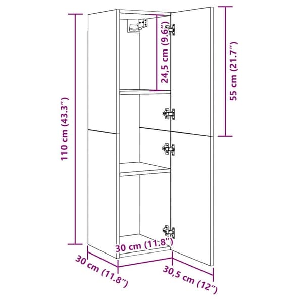 vidaXL Tv-bänk artisan ek 30,5x30x110 cm konstruerat trä