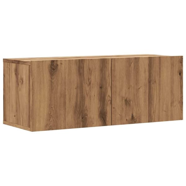 vidaXL TV-seinäkaappi artesaani tammi 80x30x30 cm tekninen puu