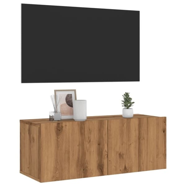 vidaXL TV-seinäkaappi artesaani tammi 80x30x30 cm tekninen puu