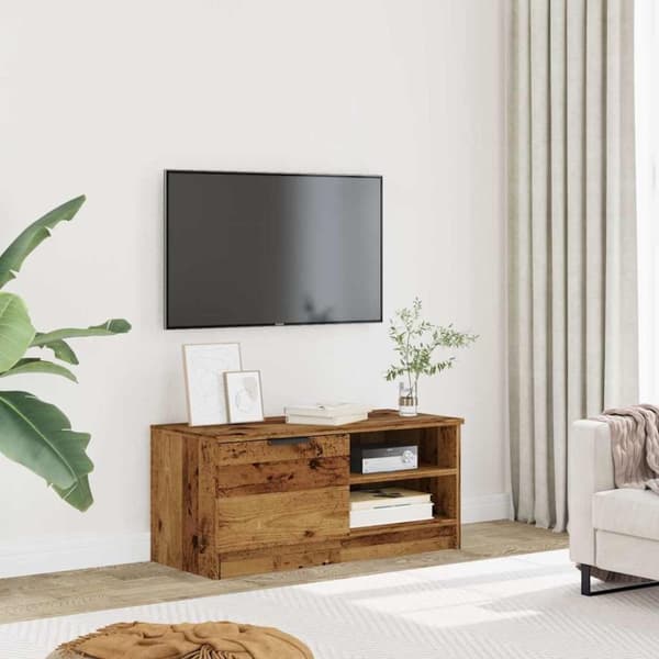 vidaXL tv-bord 80x35x36,5 cm konstrueret træ antikt træ