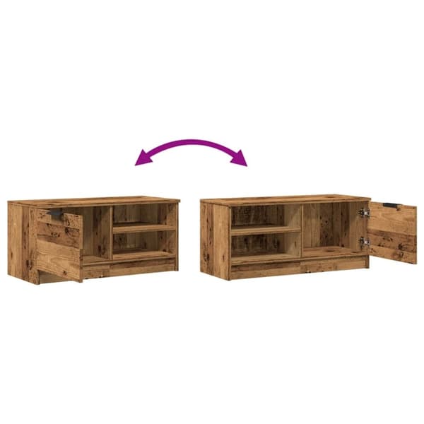 vidaXL tv-bord 80x35x36,5 cm konstrueret træ antikt træ