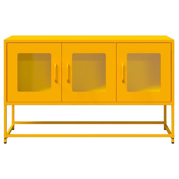 vidaXL TV-skap Sennep Gul 100,5x39x60,5 cm Kaldvalset stål