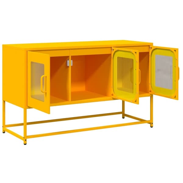 vidaXL TV-skap Sennep Gul 100,5x39x60,5 cm Kaldvalset stål