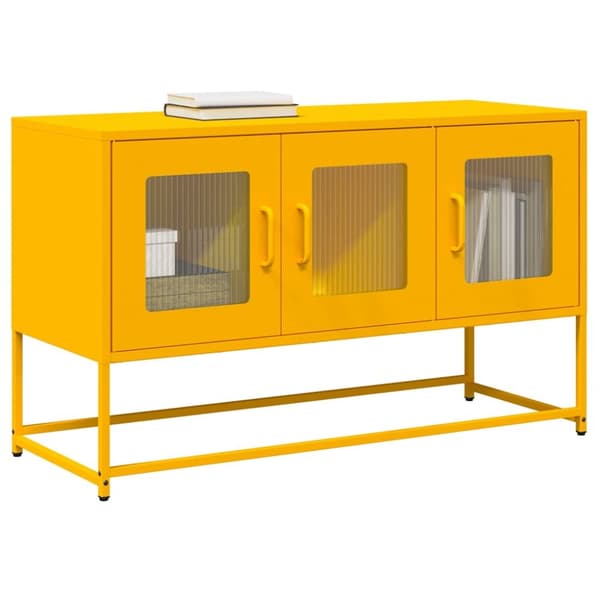 vidaXL TV-skap Sennep Gul 100,5x39x60,5 cm Kaldvalset stål