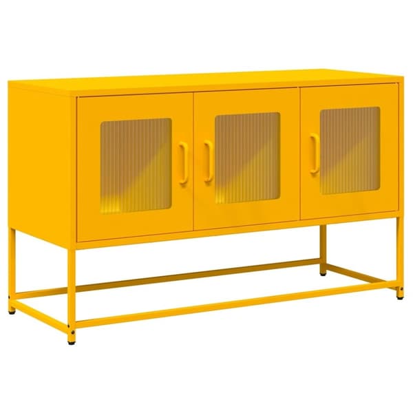 vidaXL TV-skap Sennep Gul 100,5x39x60,5 cm Kaldvalset stål