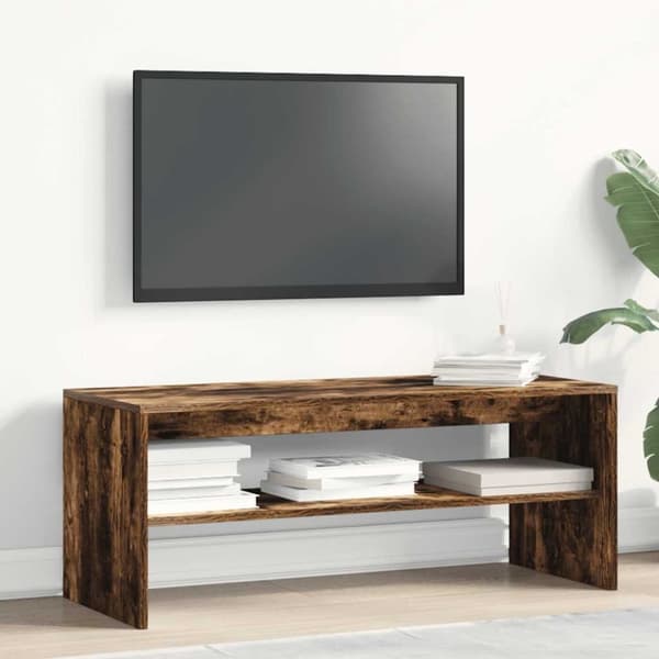 vidaXL TV-benk røkt eik 100x40x40 cm konstruert tre