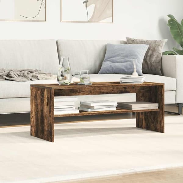vidaXL TV-benk røkt eik 100x40x40 cm konstruert tre