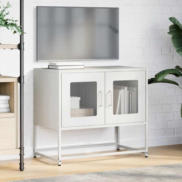 vidaXL TV-skap Hvit 68x39x60,5 cm Kaldvalset Stål
