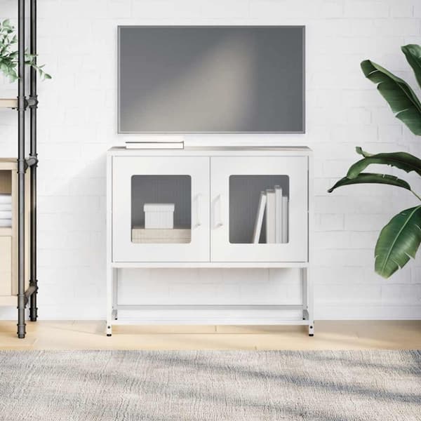 vidaXL TV-skap Hvit 68x39x60,5 cm Kaldvalset Stål