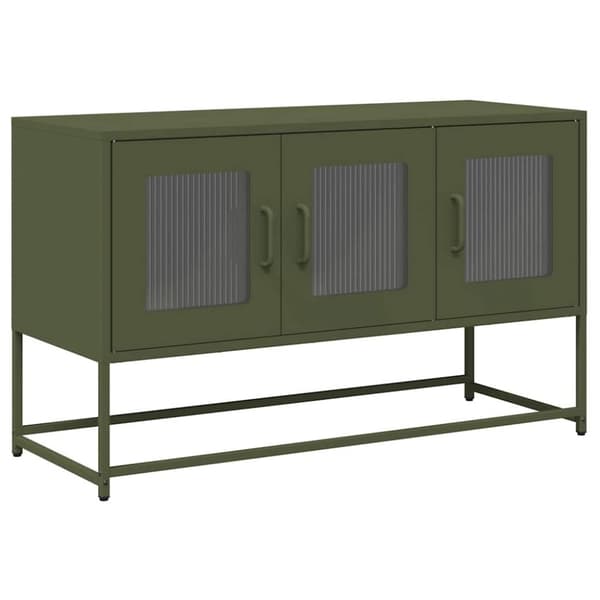 vidaXL TV-skap Olivengrønn 100,5x39x60,5 cm Kaldvalset stål