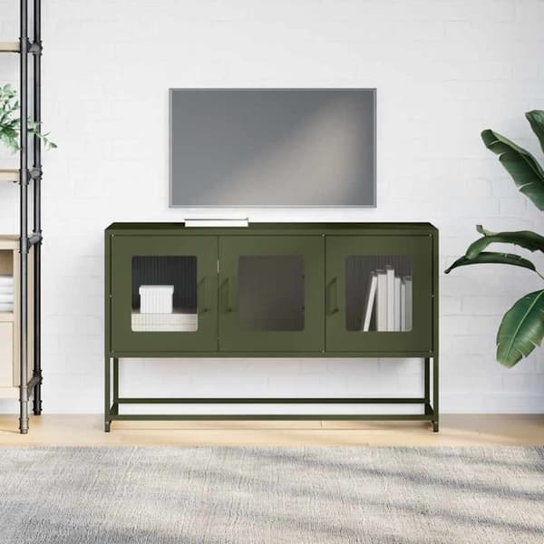 vidaXL TV-skap Olivengrønn 100,5x39x60,5 cm Kaldvalset stål