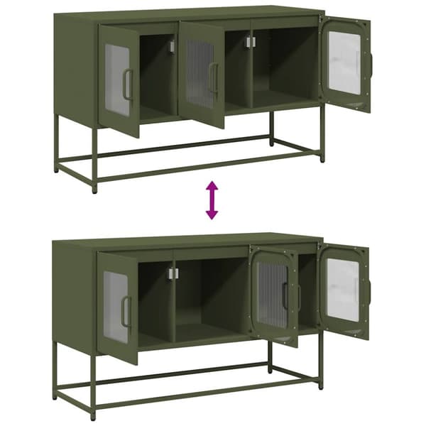 vidaXL TV-skap Olivengrønn 100,5x39x60,5 cm Kaldvalset stål