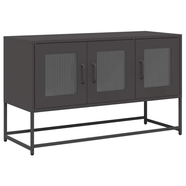 vidaXL TV-skap Sort 100,5x39x60,5 cm Kaldvalset stål