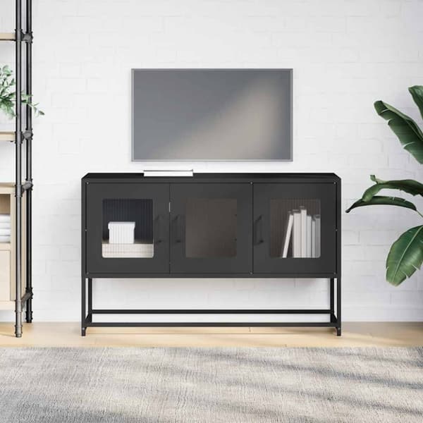 vidaXL TV-skap Sort 100,5x39x60,5 cm Kaldvalset stål