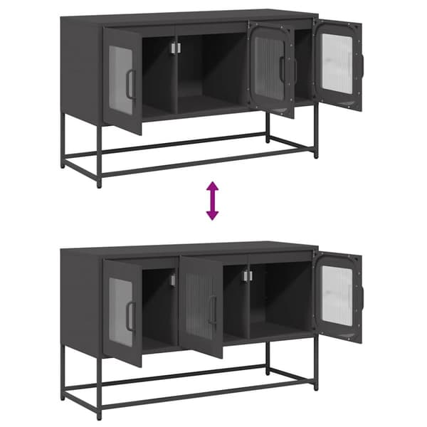 vidaXL TV-skap Sort 100,5x39x60,5 cm Kaldvalset stål