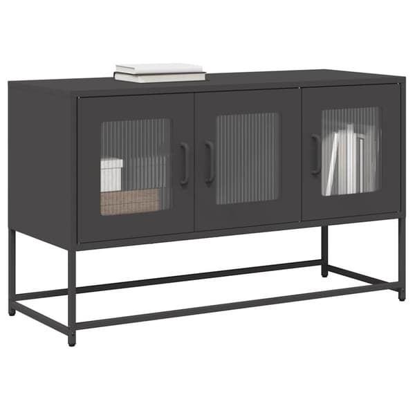 vidaXL TV-skap Sort 100,5x39x60,5 cm Kaldvalset stål