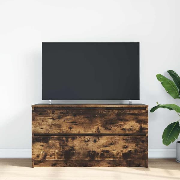 vidaXL TV-benk røkt eik 100x35x54 cm konstruert tre