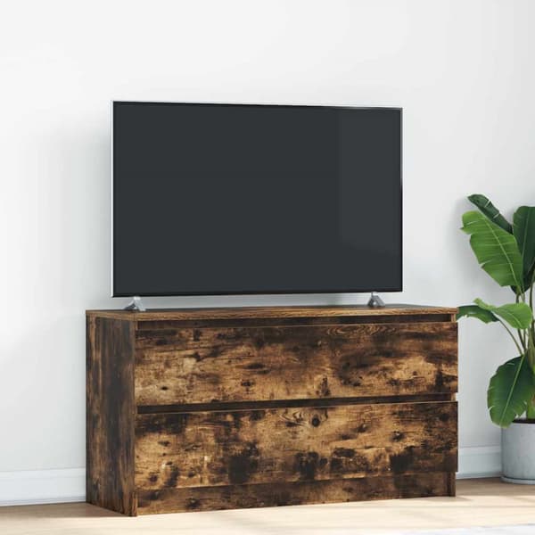 vidaXL TV-benk røkt eik 100x35x54 cm konstruert tre