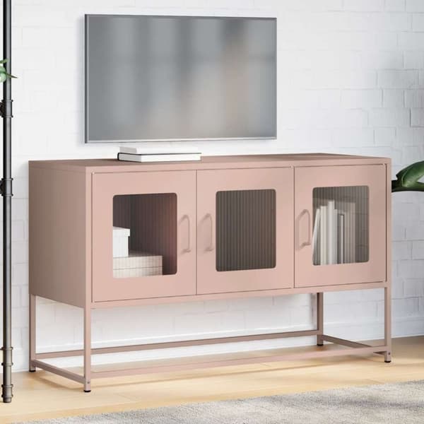 vidaXL TV Kaappi Pinkki 100,5x39x60,5 cm Kylmävalssattu teräs