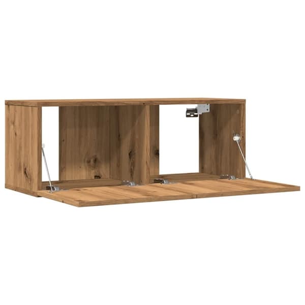 vidaXL væghængte tv-borde 2 stk. 80x30x30 cm egetræsfarve