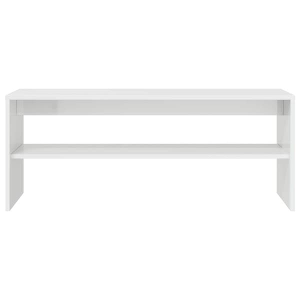 vidaXL Tv-bänk vit högglans 100x40x40 cm konstruerat trä