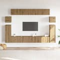 Miniatyrbild 4 av 11: vidaXL TV-skåp väggmonterat 8 delar artisan ek konstruerat trä