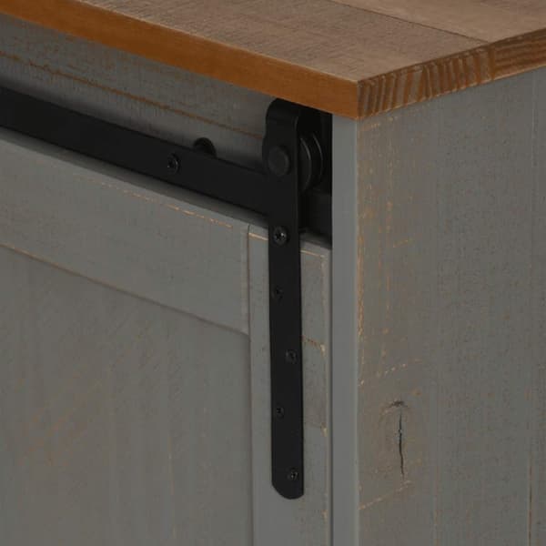 vidaXL tv-bord HALDEN 2 skydedøre 150x40x60 cm massivt træ grå