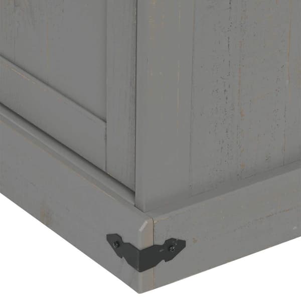 vidaXL tv-bord HALDEN 2 skydedøre 150x40x60 cm massivt træ grå