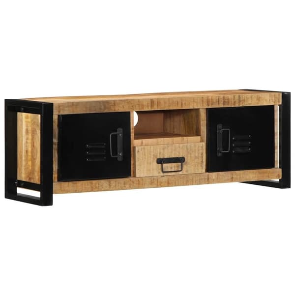 vidaXL tv-bord 100x30x35 cm massivt ru mangotræ