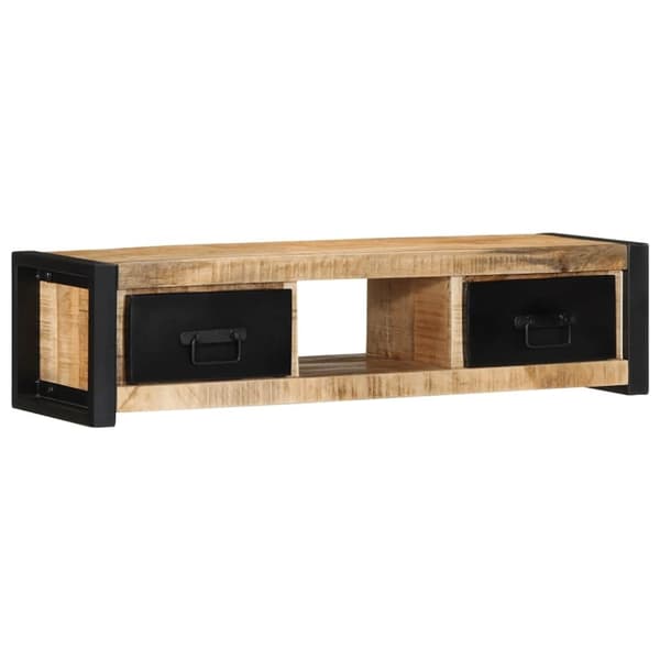 vidaXL tv-bord 100x30x25 cm massivt ru mangotræ