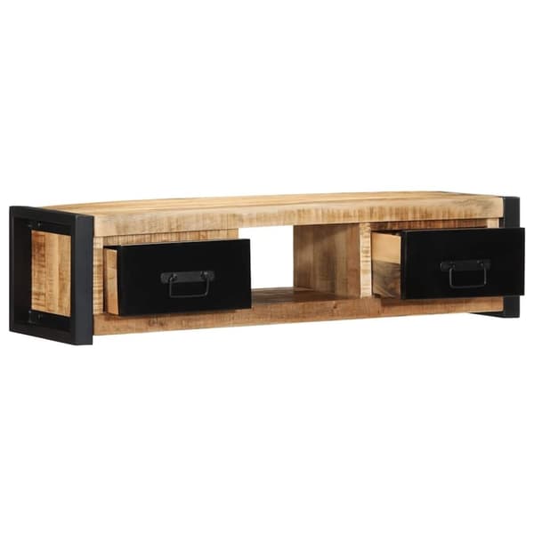 vidaXL tv-bord 100x30x25 cm massivt ru mangotræ