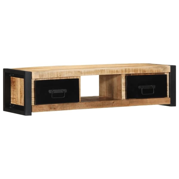 vidaXL tv-bord 100x30x25 cm massivt ru mangotræ
