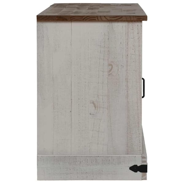 vidaXL TV Kaappi HALDEN 2 Liukuovea Valkoinen 150x40x60 cm Massiivipuu
