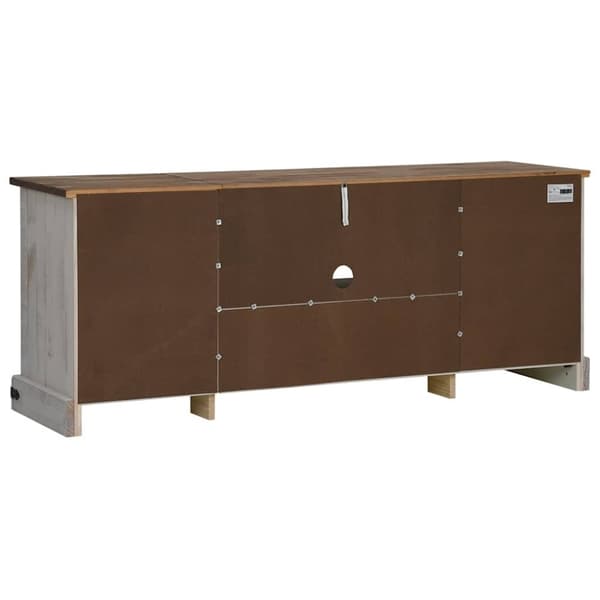 vidaXL TV Kaappi HALDEN 2 Liukuovea Valkoinen 150x40x60 cm Massiivipuu