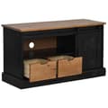 Miniatyrbillede 5 af 11: vidaXL tv-bord HALDEN med skydedør 110x40x60 cm massivt træ sort