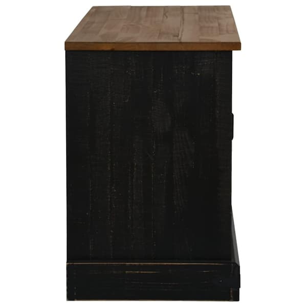 vidaXL tv-bord HALDEN med skydedør 110x40x60 cm massivt træ sort
