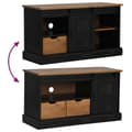 Miniatyrbillede 8 af 11: vidaXL tv-bord HALDEN med skydedør 110x40x60 cm massivt træ sort