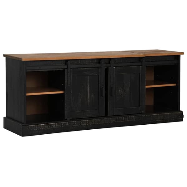vidaXL tv-bord HALDEN 2 skydedøre 150x40x60 cm massivt træ sort
