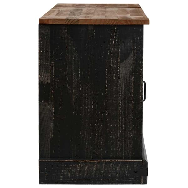 vidaXL tv-bord HALDEN 2 skydedøre 150x40x60 cm massivt træ sort