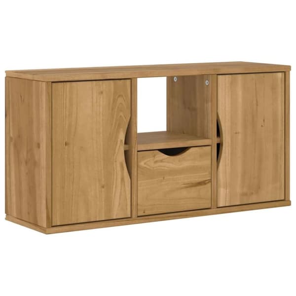 vidaXL TV-skap med skuff ODDA 79x24x40 cm heltre furu
