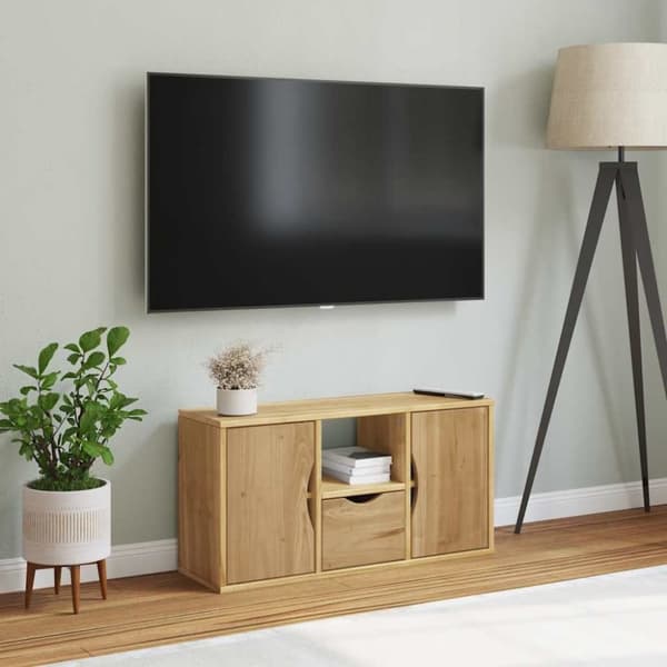vidaXL TV-skap med skuff ODDA 79x24x40 cm heltre furu