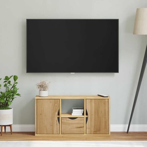 vidaXL TV-skap med skuff ODDA 79x24x40 cm heltre furu