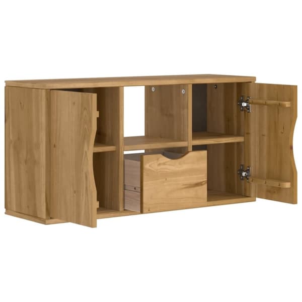 vidaXL TV-skap med skuff ODDA 79x24x40 cm heltre furu