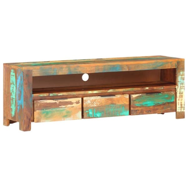TV-bänk 119x30x41 cm massivt återvunnet trä