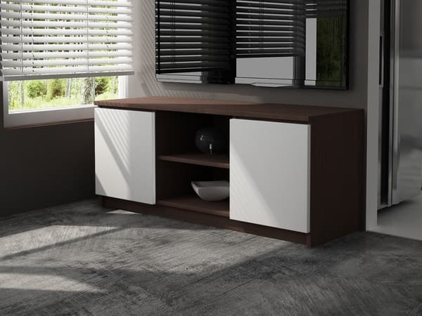 TV-bänk 120 cm 2D 1P WENGE / VIT