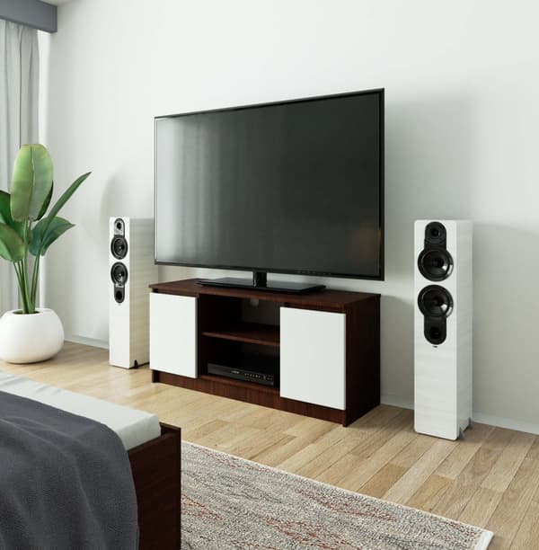 TV-bänk 120 cm 2D 1P WENGE / VIT
