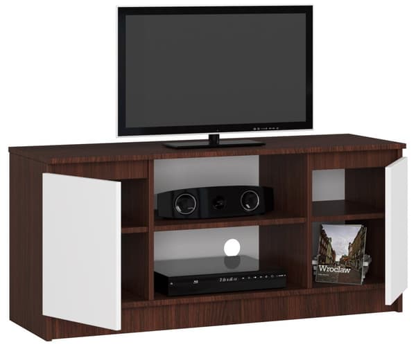 TV-bänk 120 cm 2D 1P WENGE / VIT
