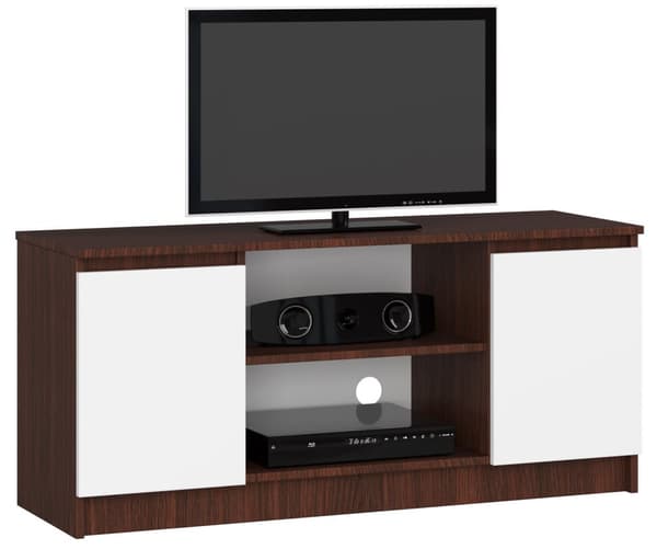TV-bänk 120 cm 2D 1P WENGE / VIT