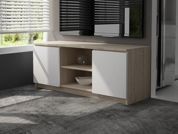 RTV-skab 120 cm 2D 1P SONOMA / HVID