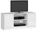 Pikkukuva 1 / 7: RTV-kaappi 120 cm 2D 1P VALKOINEN AKRYYLI KORKEA KIILTO